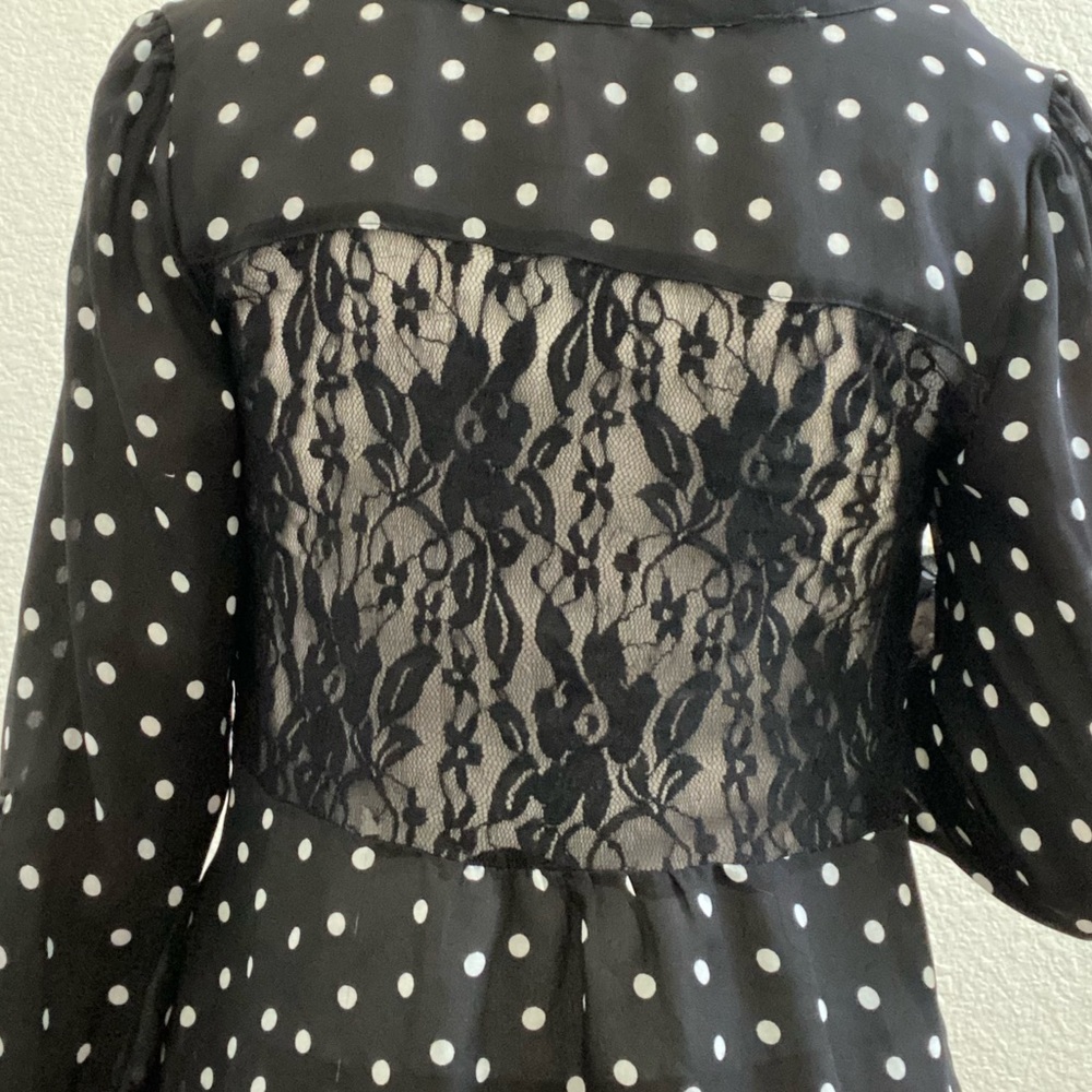 Black polka dot button-up - Picture 2 of 6